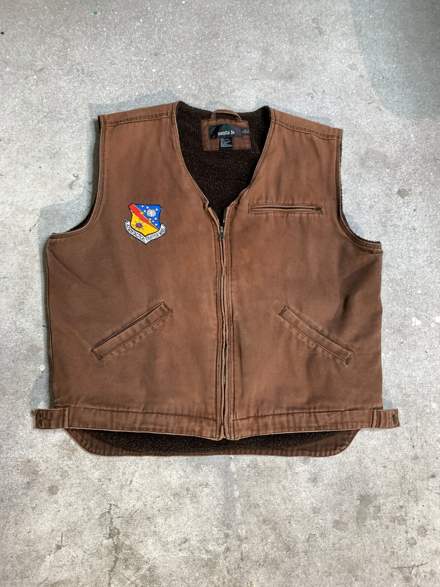 Vintage Santa Fe Fighter Jet Sherpa Vest