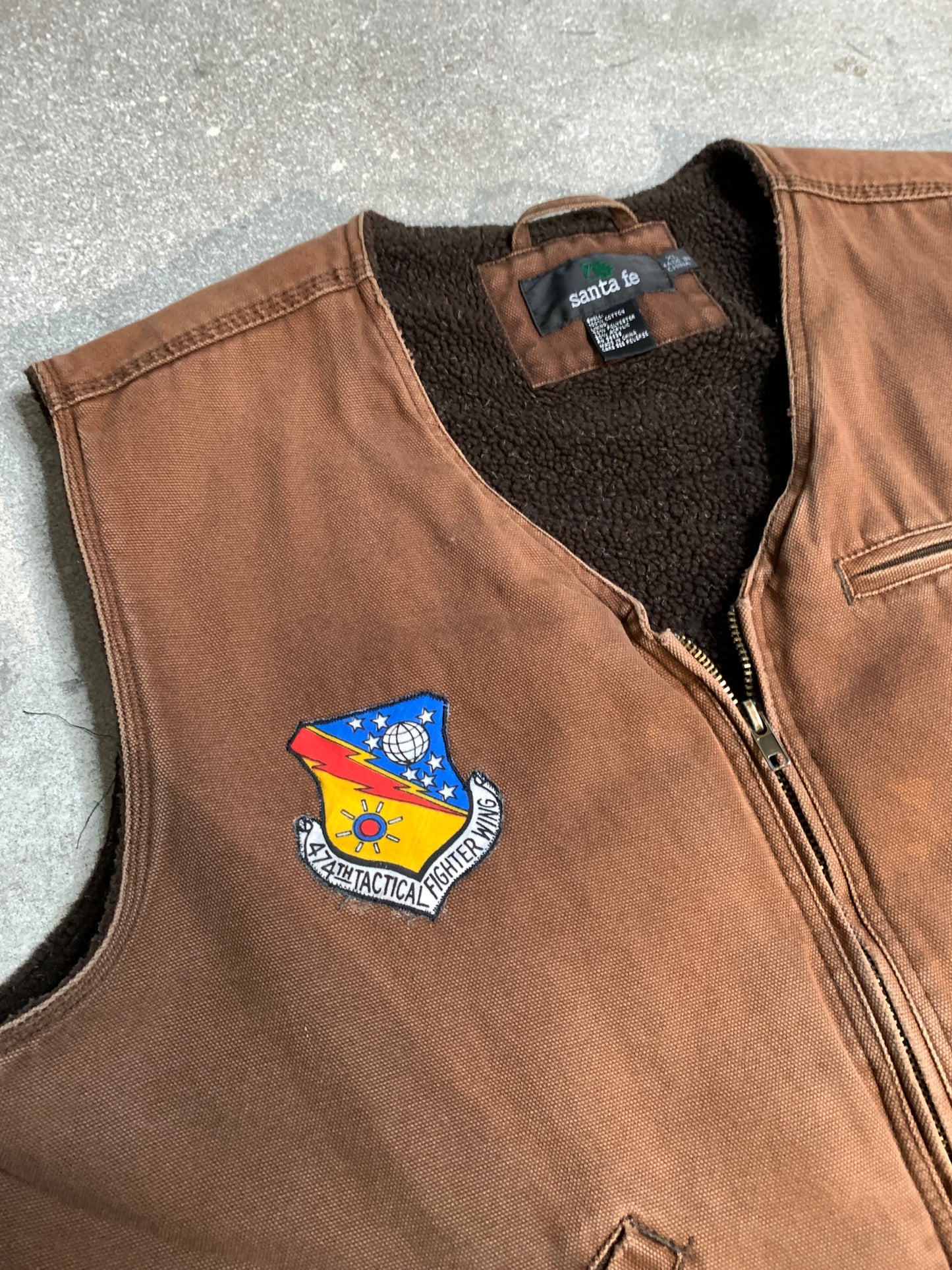 Vintage Santa Fe Fighter Jet Sherpa Vest